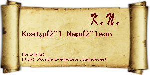 Kostyál Napóleon névjegykártya